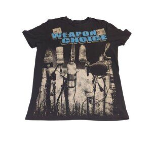 Heritage 1981 Los Angeles Mens medium Black T-shirt "My Weapon Of Choice" Music